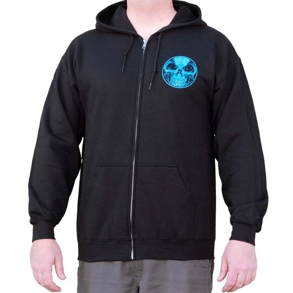 Nguyen Skull Japanese Tattoo Style Art Skull Surf Black Hoodie S- M-L-XL-2XL NWT - Picture 2 of 7